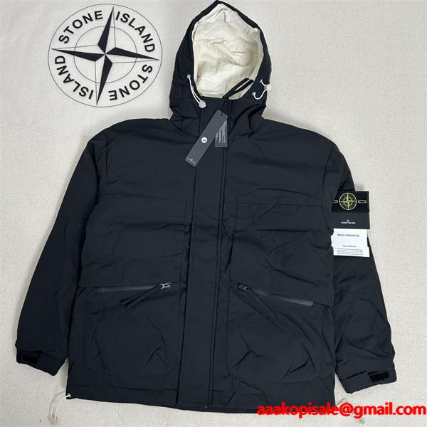 STONE ISLAND ストーンアイランド 偽物 2025秋冬 定番 ブラック 人気注目 保温力抜群 ダウンジャケット