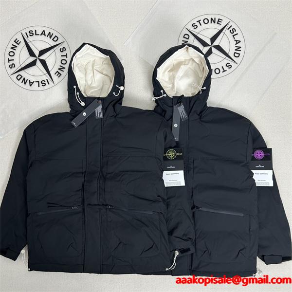 STONE ISLAND ストーンアイランド 偽物 2025秋冬 定番 ブラック 人気注目 保温力抜群 ダウンジャケット