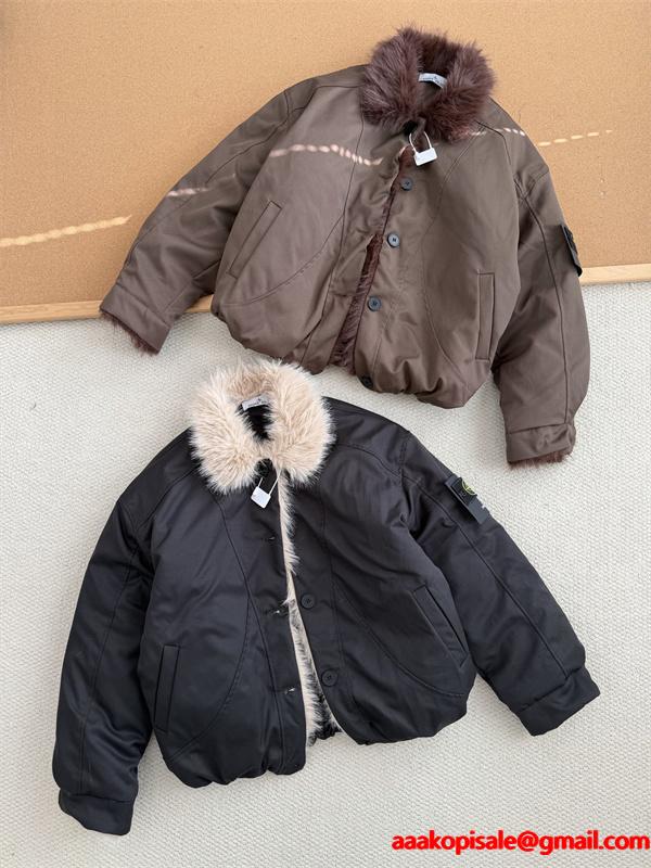 STONE ISLAND ストーンアイランド コピー  2025秋冬 ブラック 人気 ふんわり裏起毛 ジュアル ダウンジャケット