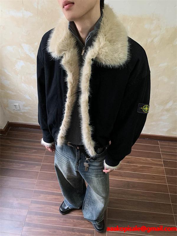STONE ISLAND ストーンアイランド コピー  2025秋冬 ブラック 人気 ふんわり裏起毛 ジュアル ダウンジャケット