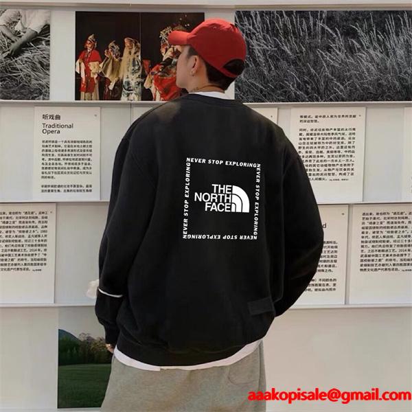 THE NORTH FACE ザノースフェイス コピー ナイトブラック 人気注目 背面ビッグロゴ カジュアル パーカー