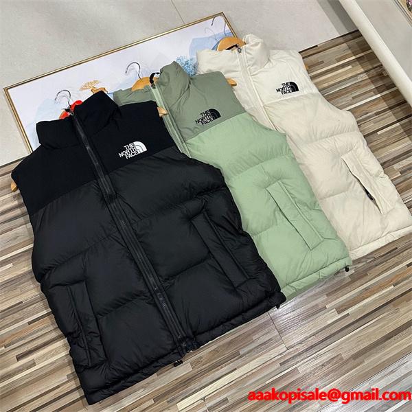 THE NORTH FACE ザノースフェイス コピー 秋冬 ブラック/グリーン/クリーム 人気必須 軽暖 ダウンベスト