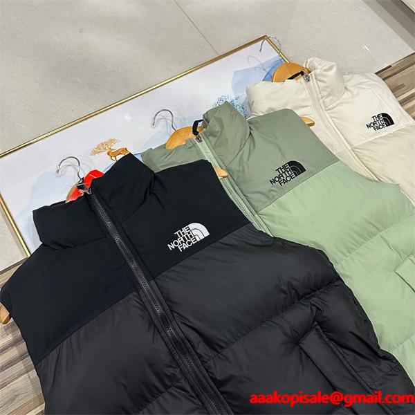 THE NORTH FACE ザノースフェイス コピー 秋冬 ブラック/グリーン/クリーム 人気必須 軽暖 ダウンベスト