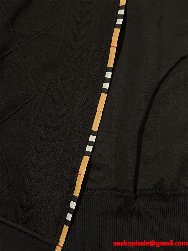 秋冬 ブラックBURBERRY バーバリー コピー  注目度高め 立体編み込み トラック ジャケット