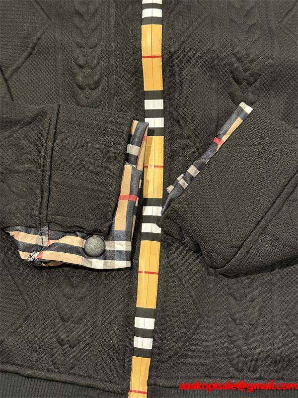 秋冬 ブラックBURBERRY バーバリー コピー  注目度高め 立体編み込み トラック ジャケット