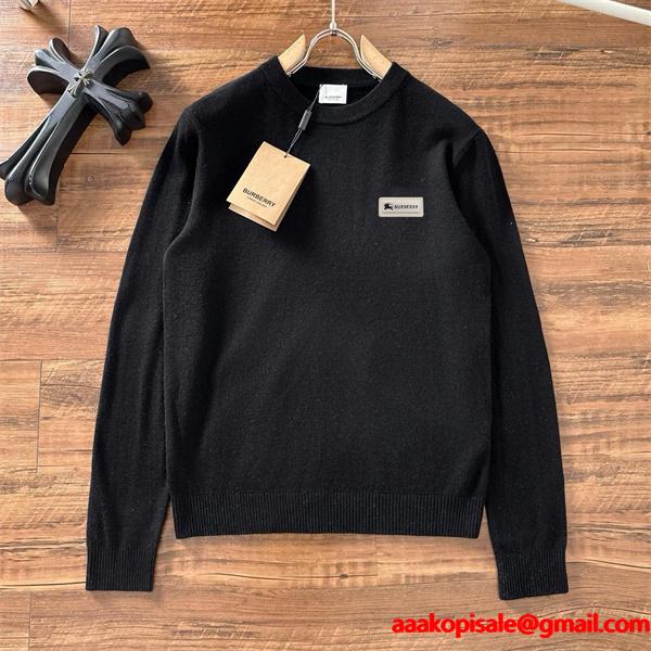 2025秋冬 ブラック BURBERRY バーバリー コピー 話題急増 すっきり上質 ニットセーター