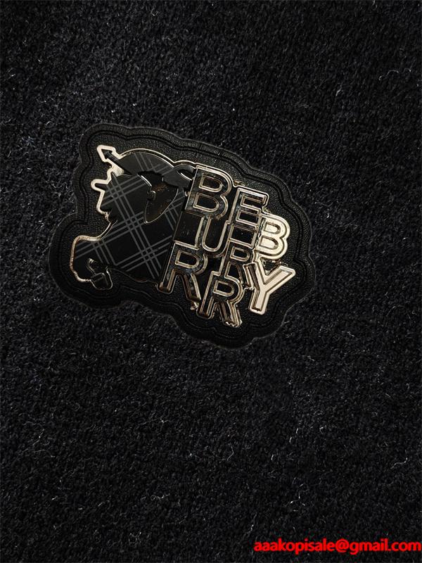 ブラック 注目度高め 立体ワッペン ニットトップス BURBERRY バーバリー コピー セーター