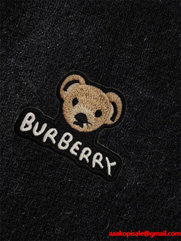 秋冬 ブラック 検索人気 ベア刺繍 可愛い ニット セーター BURBERRY バーバリー スーパーコピー