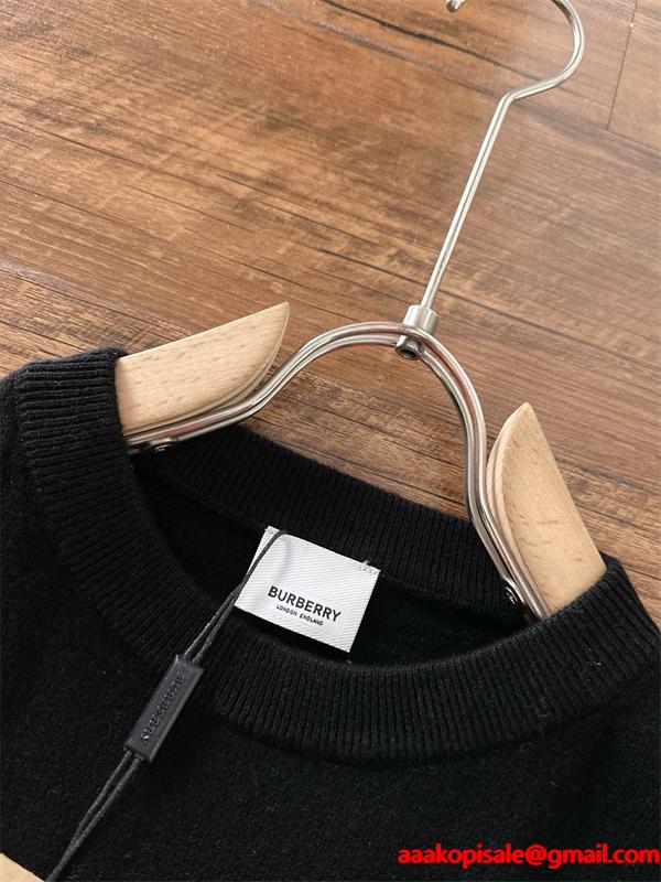  話題集中 プレミアム質感ロゴ 端整シルエット BURBERRY バーバリー 偽物 ニット セーター