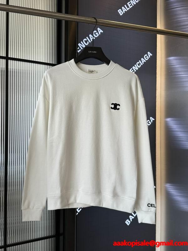 2025-2026トレンド☆CELINE セリーヌ スウェットコピー刺繡ロゴデザインシンプルデザイン