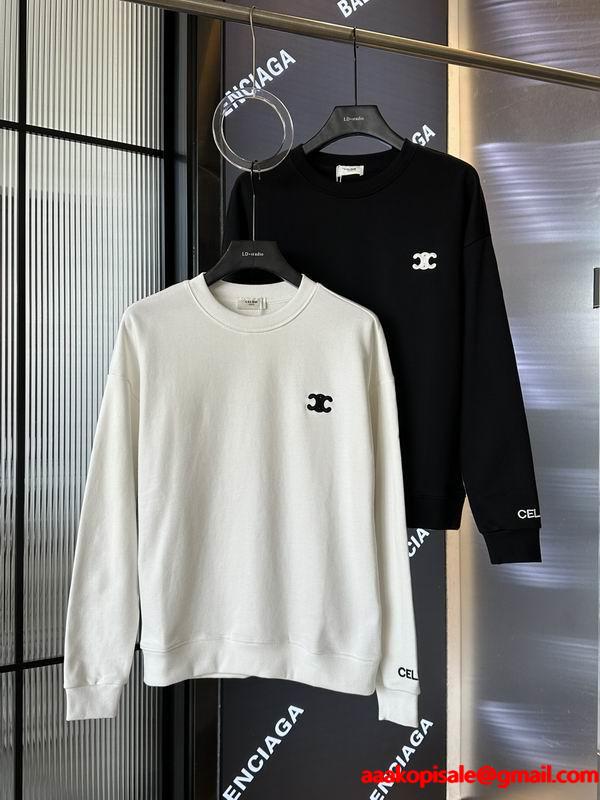 2025-2026トレンド☆CELINE セリーヌ スウェットコピー刺繡ロゴデザインシンプルデザイン