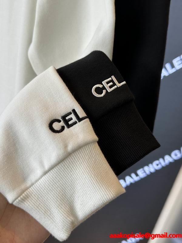 2025-2026トレンド☆CELINE セリーヌ スウェットコピー刺繡ロゴデザインシンプルデザイン