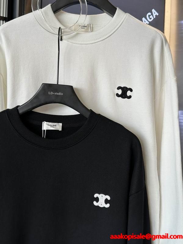 2025-2026トレンド☆CELINE セリーヌ スウェットコピー刺繡ロゴデザインシンプルデザイン