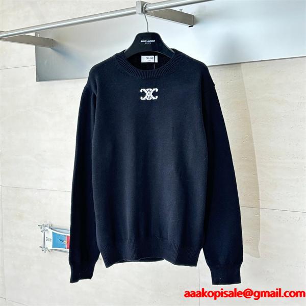  洗練された印象 CELINE セリーヌ コピー クルーネックニット  セーター 上質 エレガント