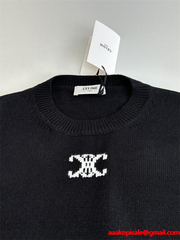  洗練された印象 CELINE セリーヌ コピー クルーネックニット  セーター 上質 エレガント