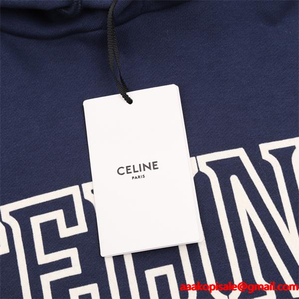 CELINE セリーヌ コピー 2025秋冬 ネイビー 話題必至 カジュアル端正 パーカー