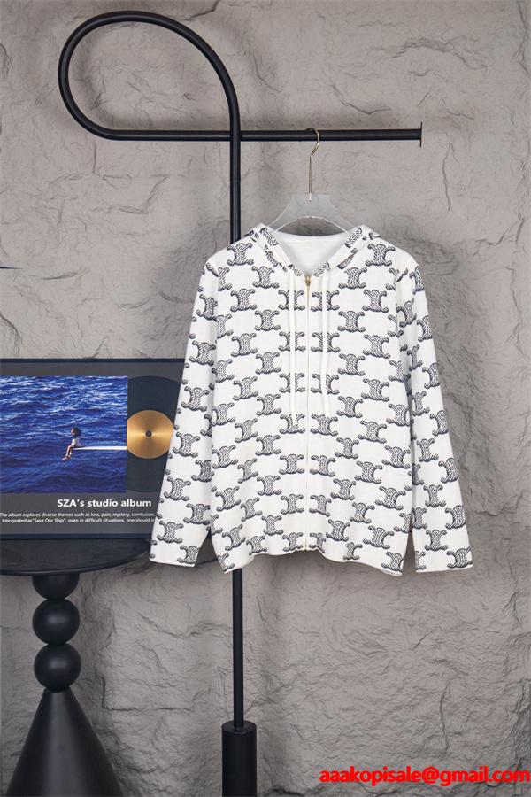 秋冬 ベージュ 新作登場 モード可憐 総柄 CELINE セリーヌ スーパーコピー パーカー