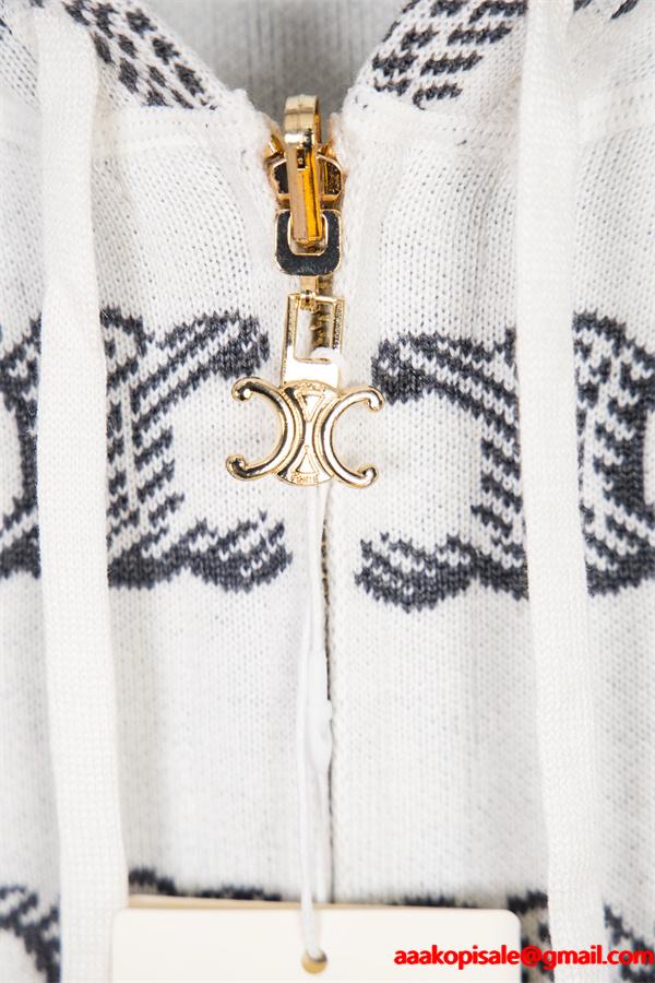 秋冬 ベージュ 新作登場 モード可憐 総柄 CELINE セリーヌ スーパーコピー パーカー