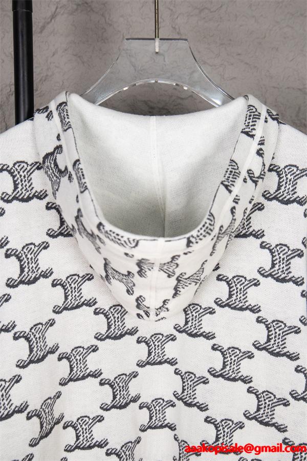 秋冬 ベージュ 新作登場 モード可憐 総柄 CELINE セリーヌ スーパーコピー パーカー