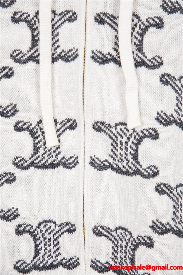 秋冬 ベージュ 新作登場 モード可憐 総柄 CELINE セリーヌ スーパーコピー パーカー