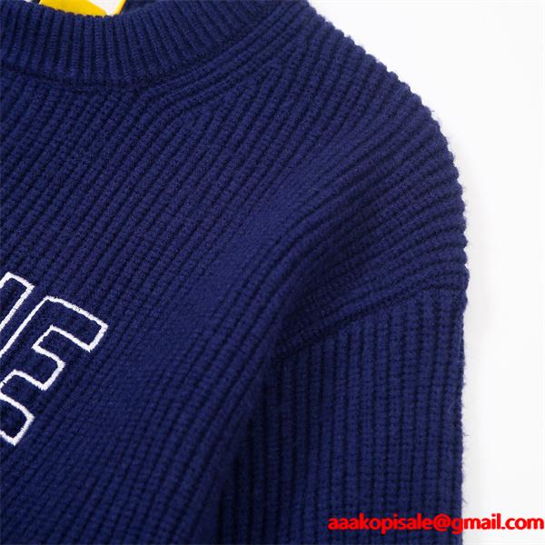 ネイビー 注目上昇 クラシック清雅 ロゴニット  セーター CELINE セリーヌ 偽物