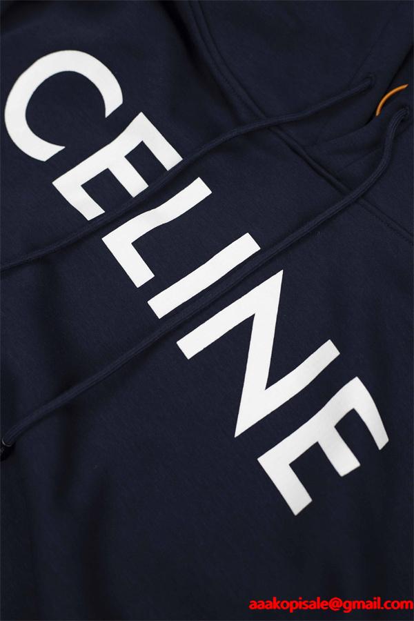 秋冬 ブラック 売れ筋 端正モード感 シック魅力 CELINE セリーヌスーパー コピー パーカー