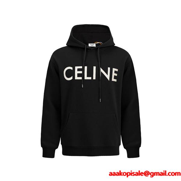秋冬 ブラック 売れ筋 端正モード感 シック魅力 CELINE セリーヌスーパー コピー パーカー