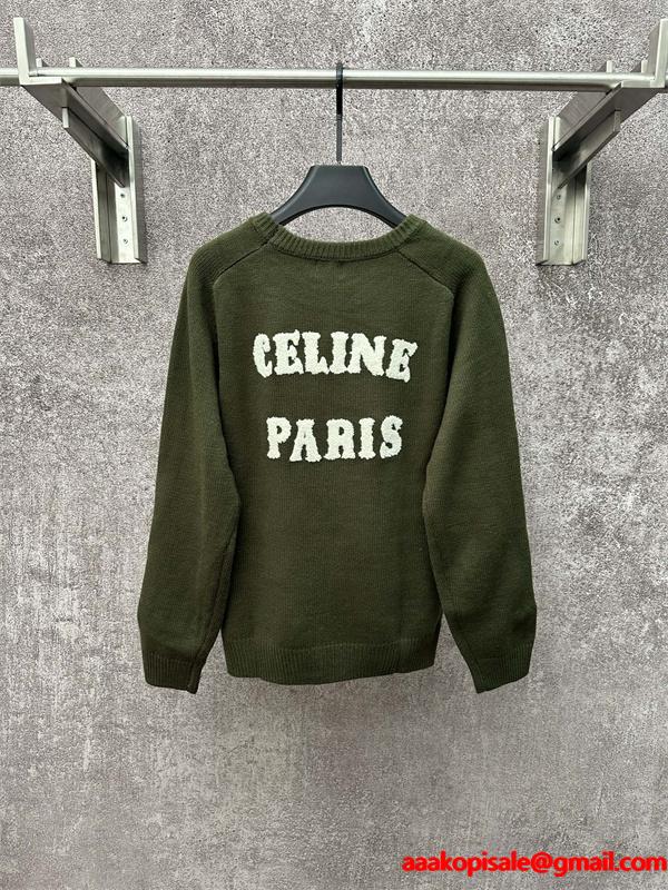 CELINE セリーヌ コピー ブラック 注目度上昇 ヴィンテージ調 大人映え ニット セーター