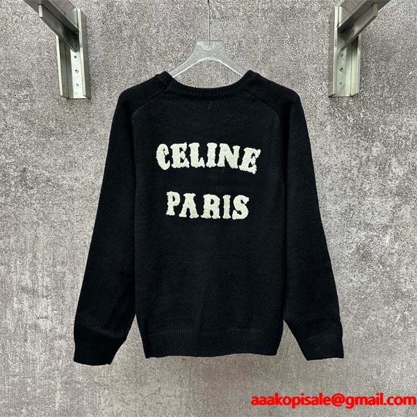 CELINE セリーヌ コピー ブラック 注目度上昇 ヴィンテージ調 大人映え ニット セーター
