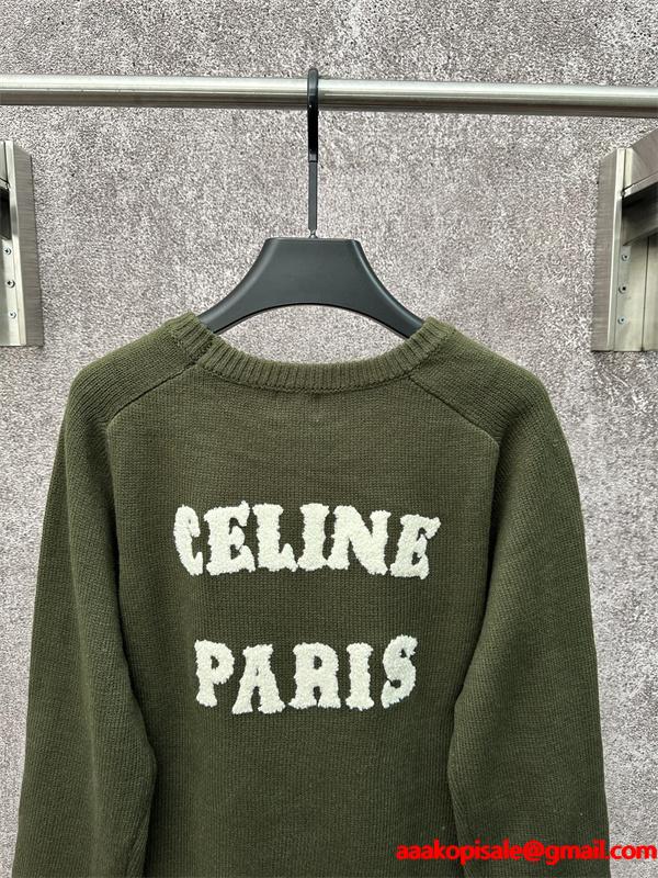 CELINE セリーヌ コピー ブラック 注目度上昇 ヴィンテージ調 大人映え ニット セーター