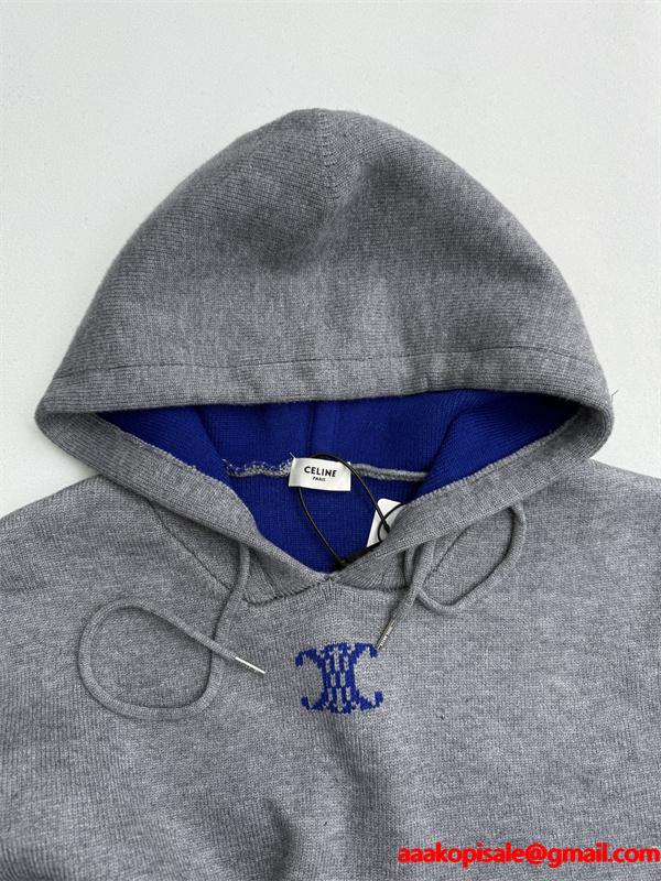 グレー 新作 トレンド 洗練 柔軟着心地 CELINE セリーヌ スーパーコピー パーカー