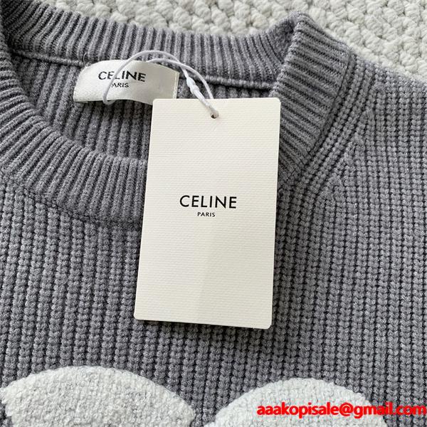 CELINE セリーヌ 偽物 秋冬 ネイビー 人気拡大中 存在感抜群 ニットセーター