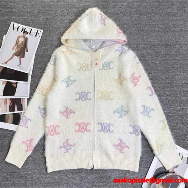 秋冬 クリーム色 注目爆上げ やわらか上質 CELINE セリーヌ コピー ニット帽