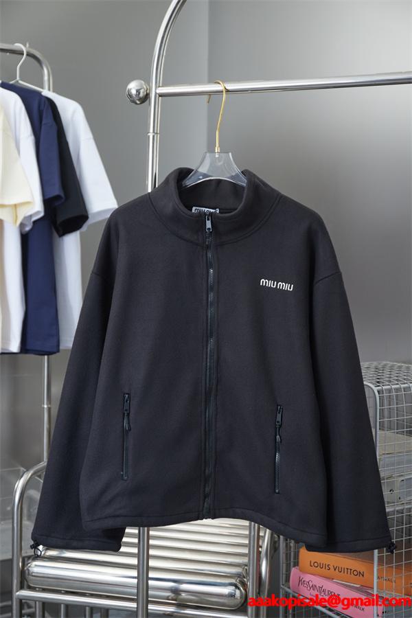 シンプル＆ミニマル 上質フリース ジップアップ ジャケット MIUMIU ミュウミュウ コピー