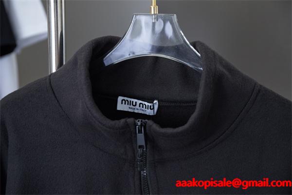 シンプル＆ミニマル 上質フリース ジップアップ ジャケット MIUMIU ミュウミュウ コピー