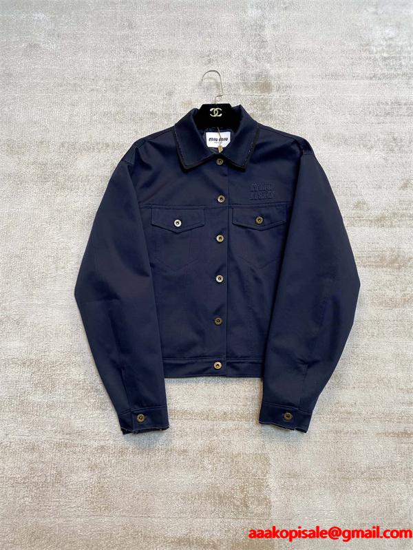 2025年秋冬 クラシックワーク 上品 カジュアル ジャケット MIUMIU ミュウミュウ 偽物