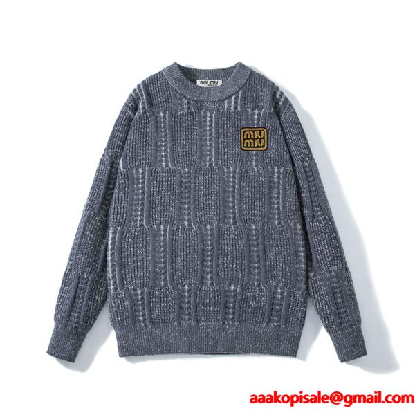 2025年秋冬 人気 上質素材 保温 MIUMIU ミュウミュウ スーパーコピー ニットセーター