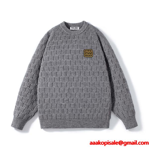 人気 上質素材 保温ニット 着心地抜群 秋冬コーデ MIUMIU ミュウミュウ コピー