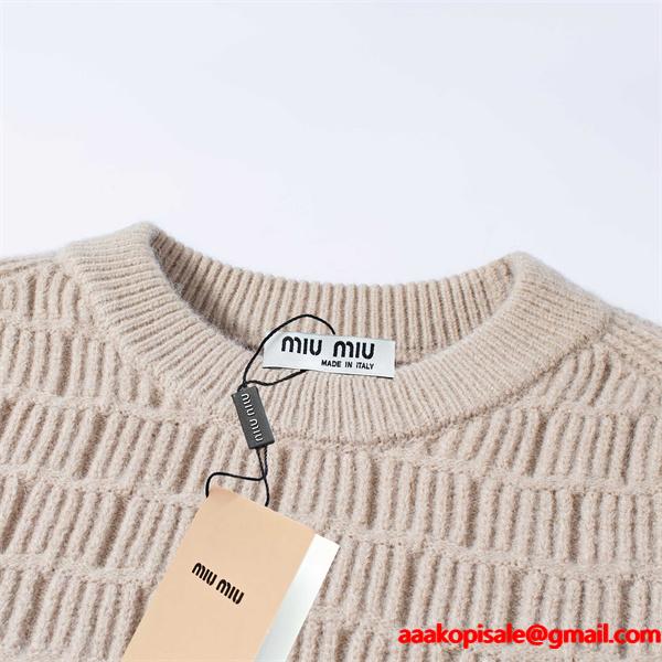 人気 上質素材 保温ニット 着心地抜群 秋冬コーデ MIUMIU ミュウミュウ コピー