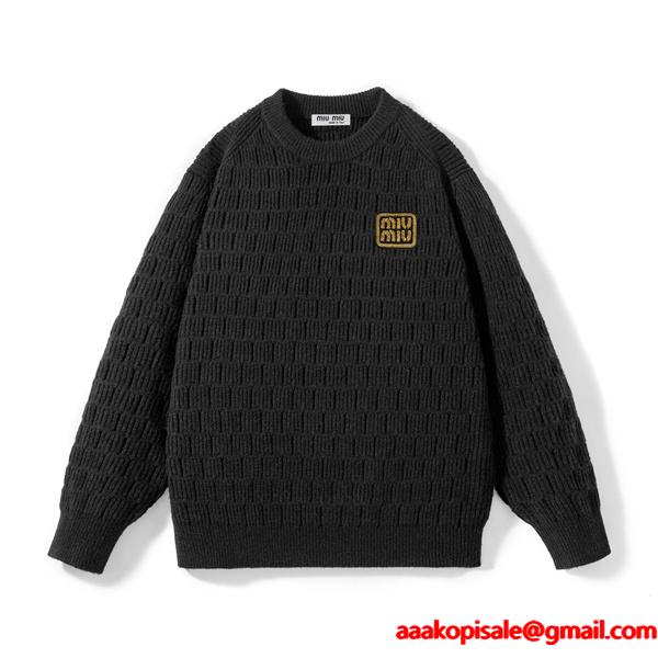 人気 上質素材 保温ニット 着心地抜群 秋冬コーデ MIUMIU ミュウミュウ コピー
