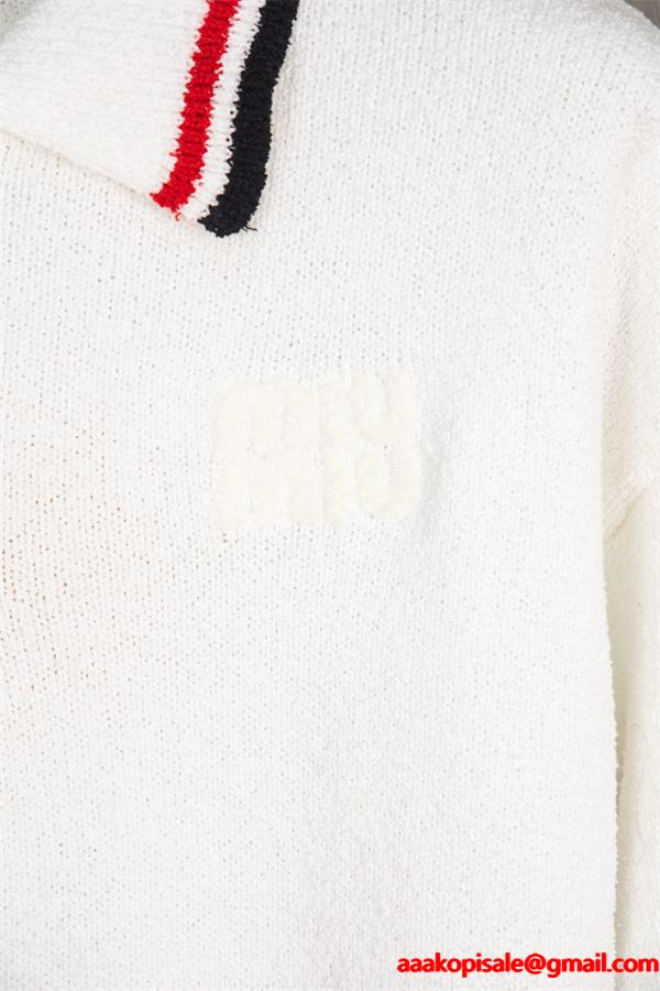 MIUMIU ミュウミュウ コピー 2025年秋冬 定番 上品 ポロニット 肌触り良好