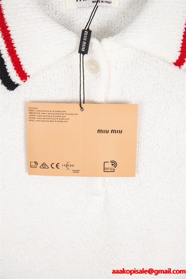 MIUMIU ミュウミュウ コピー 2025年秋冬 定番 上品 ポロニット 肌触り良好