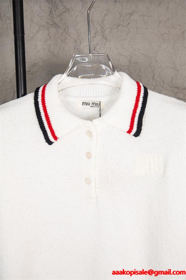 MIUMIU ミュウミュウ コピー 2025年秋冬 定番 上品 ポロニット 肌触り良好