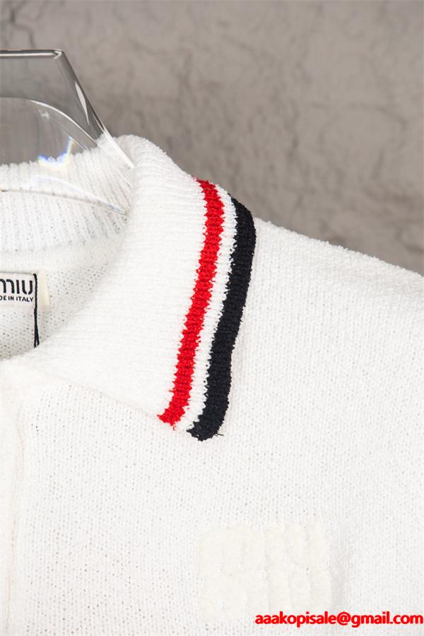 MIUMIU ミュウミュウ コピー 2025年秋冬 定番 上品 ポロニット 肌触り良好