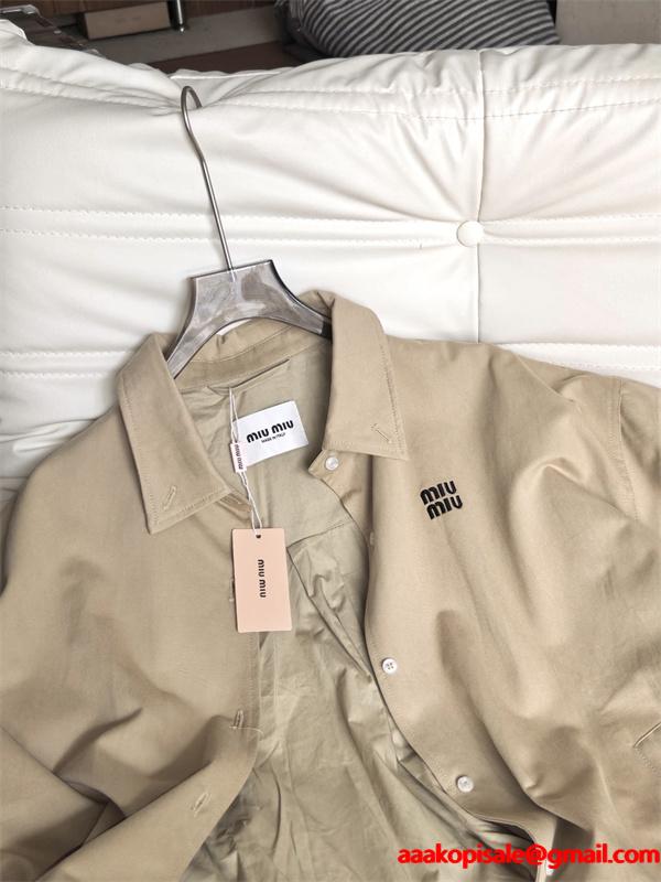 新作 きれいめ シャツジャケット 着回し抜群 MIUMIU ミュウミュウ スーパーコピー