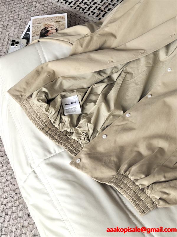 新作 きれいめ シャツジャケット 着回し抜群 MIUMIU ミュウミュウ スーパーコピー