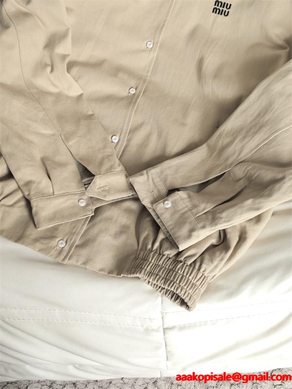 新作 きれいめ シャツジャケット 着回し抜群 MIUMIU ミュウミュウ スーパーコピー
