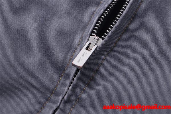 2025秋冬 上品 配色デザイン ネイビー カラー MIUMIU ミュウミュウ 偽物 ジャケット 人気