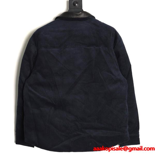 落ち着き感 起毛素材 ネイビー コーデュロイ MIUMIU ミュウミュウ コピー ジャケット 定番