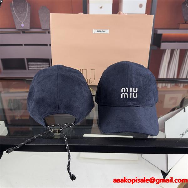 MIUMIU ミュウミュウ スーパーコピー 落ち着きカラー 大人仕様 起毛素材 キャップ 定番